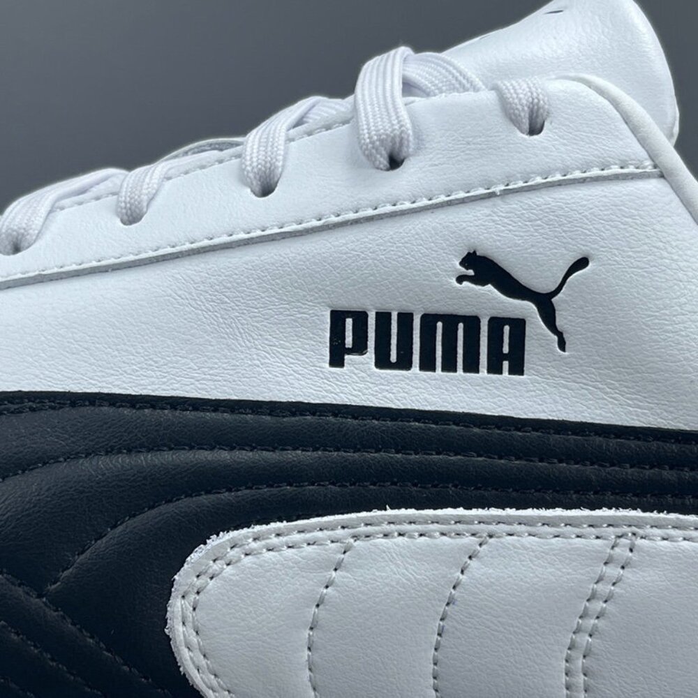 Puma Black And White Leather Racing Sneakers - Picture 4 of 11